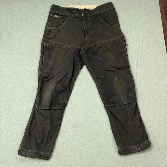 KUHL Above The Law Double Front Vintage Patina Dye Pants Men’s 35x30 Green Brown